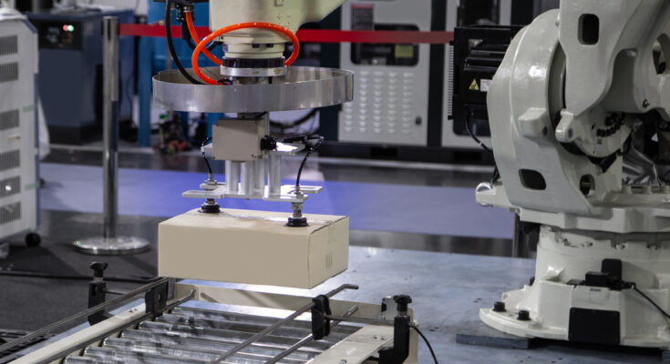 Palletizing robot pick and place