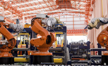 Production line with KUKA robots